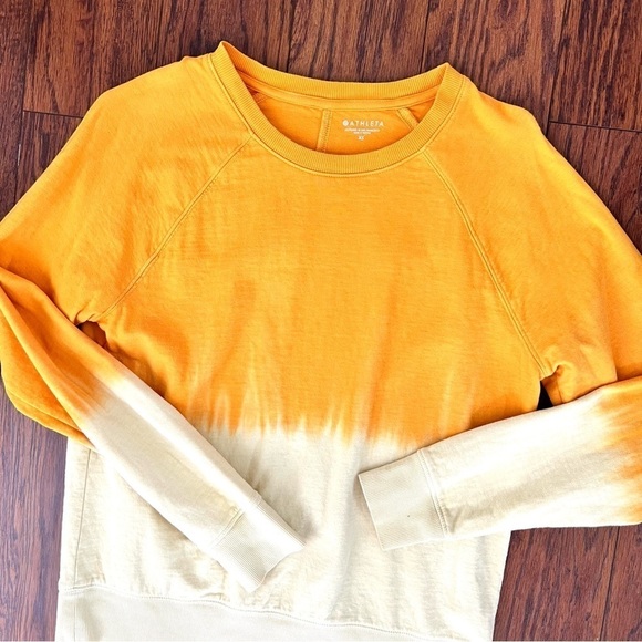 Athleta Orange Tie Dye Ombré Pullover Crewneck Sweatshirt Size Extra Small - Picture 13 of 16